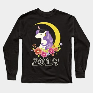 Kids 2019 Graduation Cap Unicorn Shirt Gift for Kindergarten Girl Long Sleeve T-Shirt